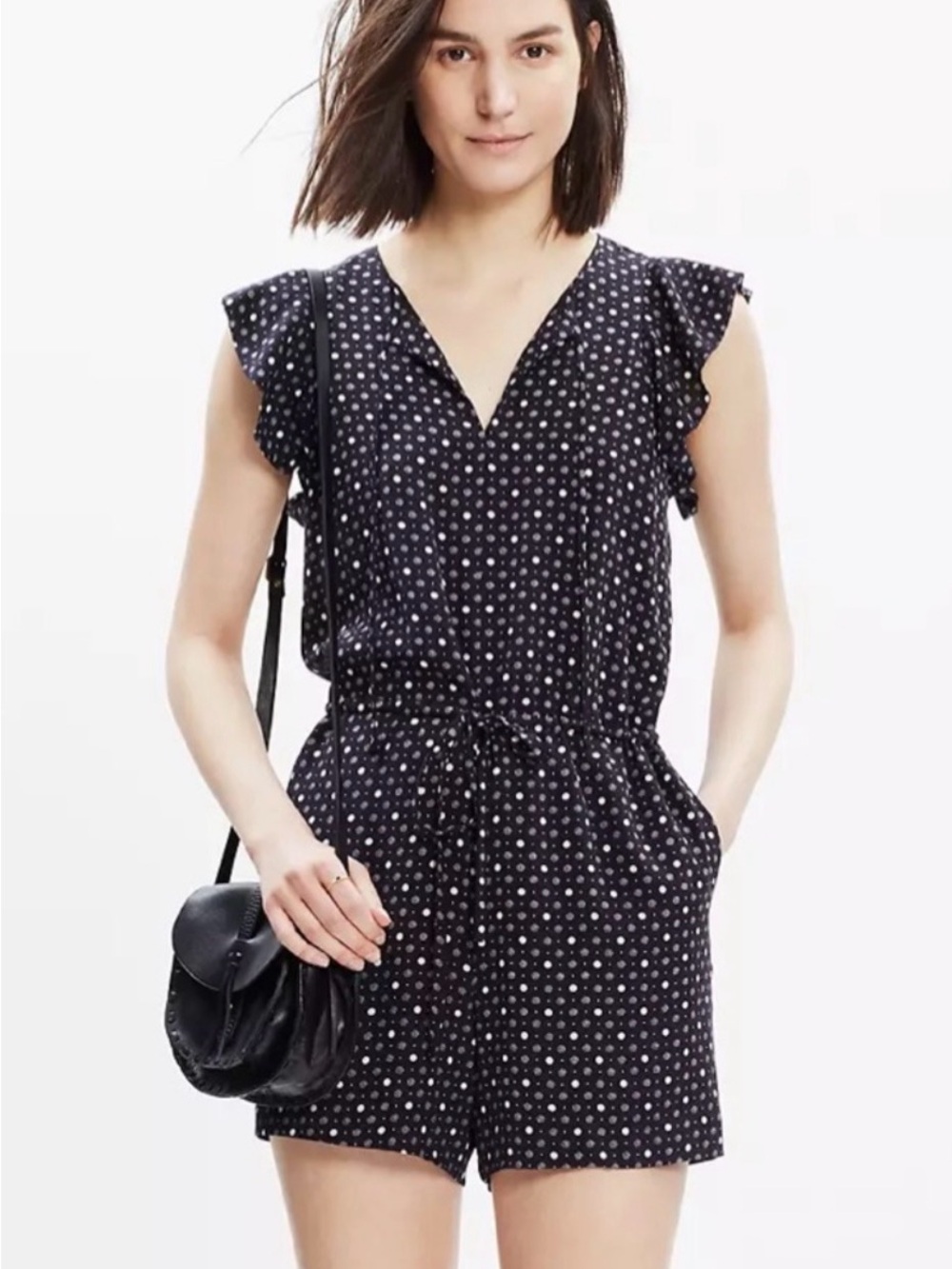 Madewell Polka Dot Romper XS
